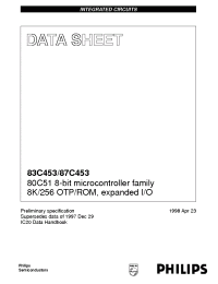 Datasheet 87C453 manufacturer Philips